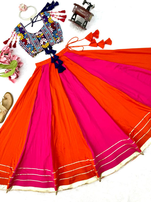Pink & Orange Bandhani Style Lehenga Choli - photo 6