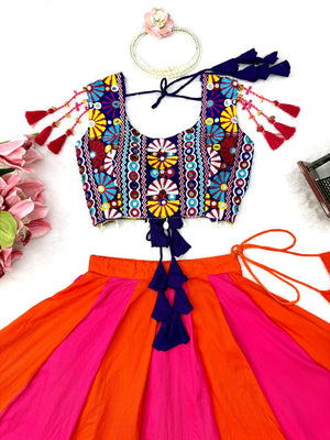 Pink & Orange Bandhani Style Lehenga Choli - photo 7