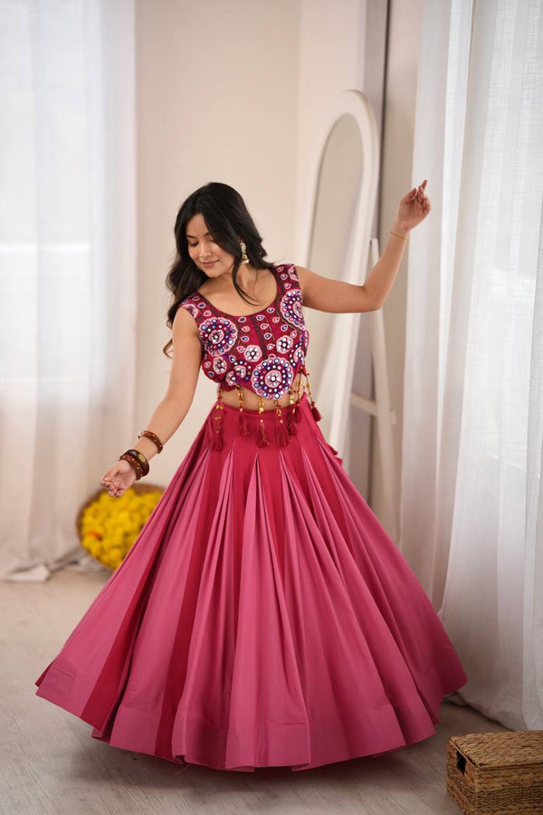 Wine Pink Embroidered Lehenga Choli Set - photo 4