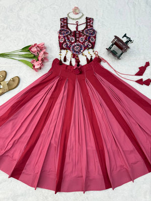 Wine Pink Embroidered Lehenga Choli Set - photo 7