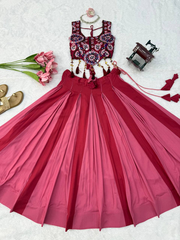 Wine Pink Embroidered Lehenga Choli Set - photo 7