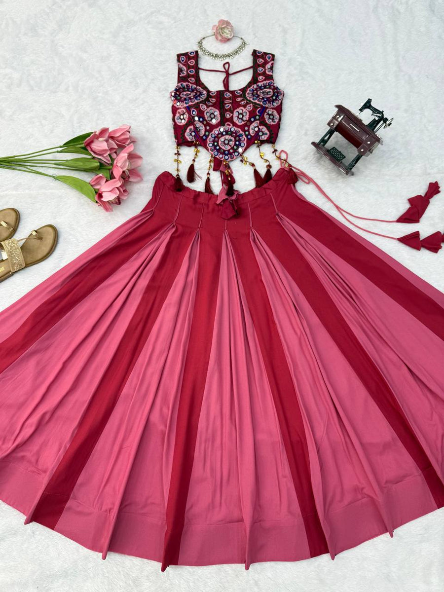 Wine Pink Embroidered Lehenga Choli Set - photo 7