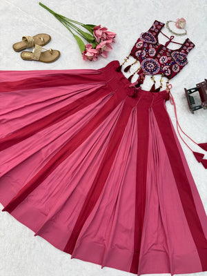 Wine Pink Embroidered Lehenga Choli Set - photo 6