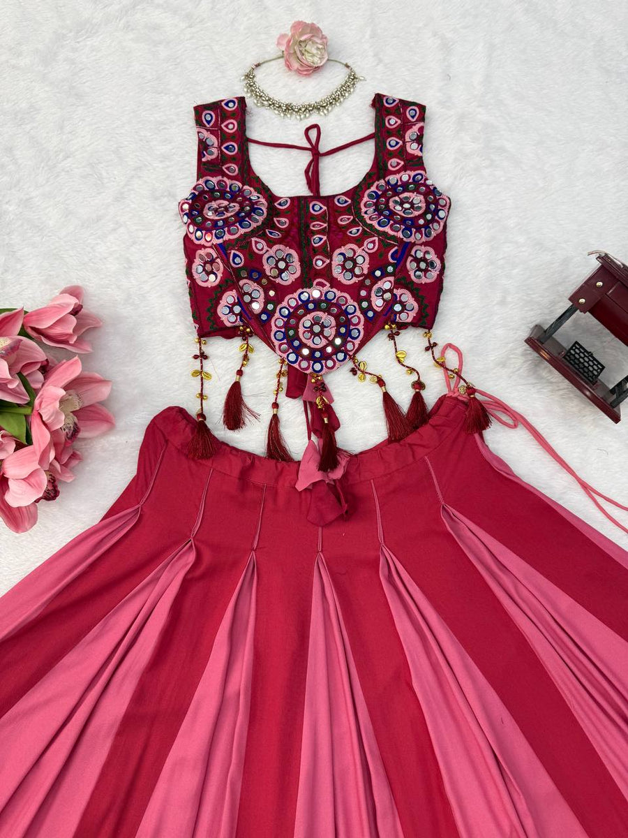 Wine Pink Embroidered Lehenga Choli Set - photo 5