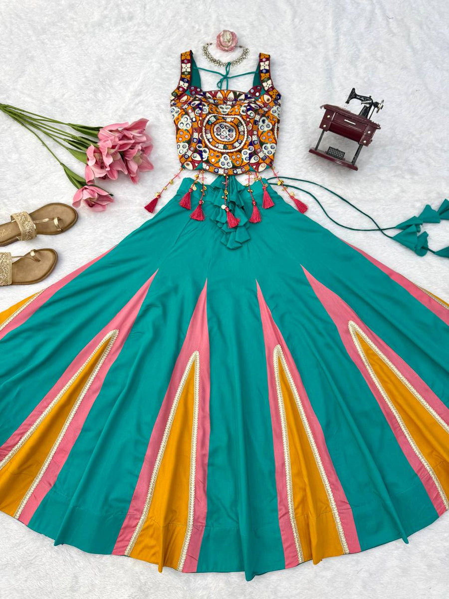 Peacock Green & Pink Lehenga Choli - photo 7