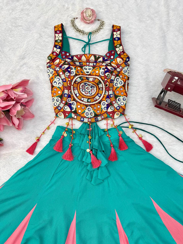 Peacock Green & Pink Lehenga Choli - photo 6