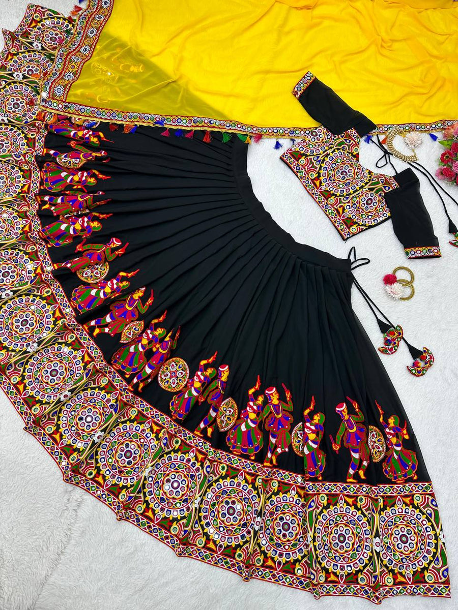 Black & Yellow Semi-Stitched Lehenga Choli - photo 8