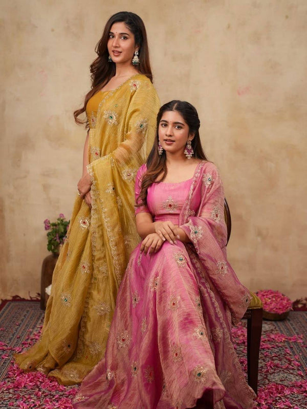Salsa Silk Gown with Dupatta Set - photo 3