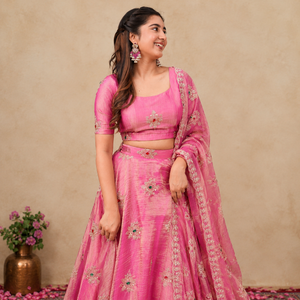 Salsa Silk Gown with Dupatta Set - photo 5