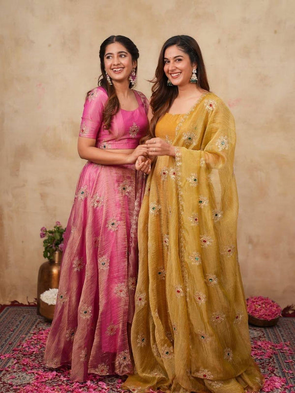 Salsa Silk Gown with Dupatta Set - photo 1