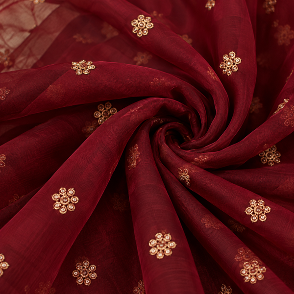 Maroon Fendy Silk Saree with Thread - photo 4