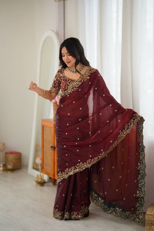 Heavy Fendy Silk Designer Saree with Thread