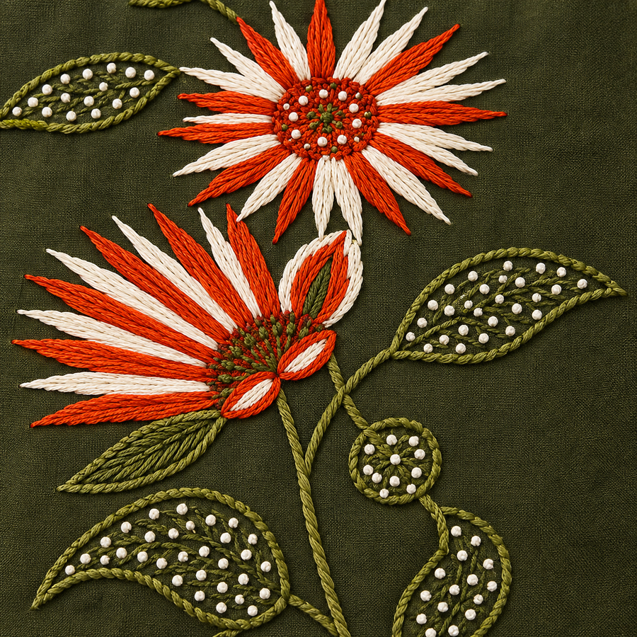 Slate Blossom Hand-Embroidered Tunic - photo 2