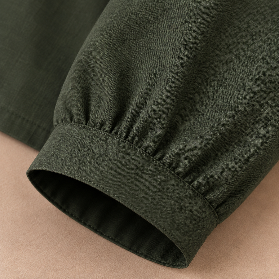 Olive Bloom Embroidered Cotton Tunic - photo 6