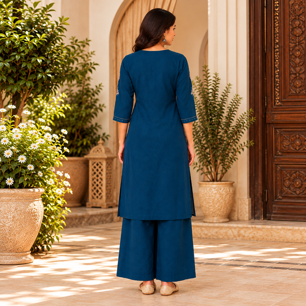 Embroidered 2-Piece Kurta Palazzo Set - photo 4
