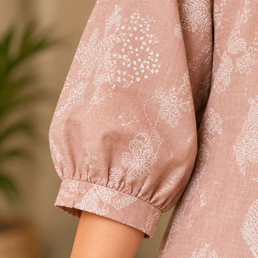 Peach Meadow Pleated Cotton Tunic - photo 7