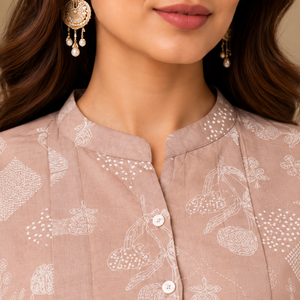 Peach Meadow Pleated Cotton Tunic - photo 6