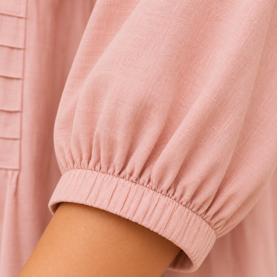 Blush Pleated Cotton Co-Ord Set - photo 7