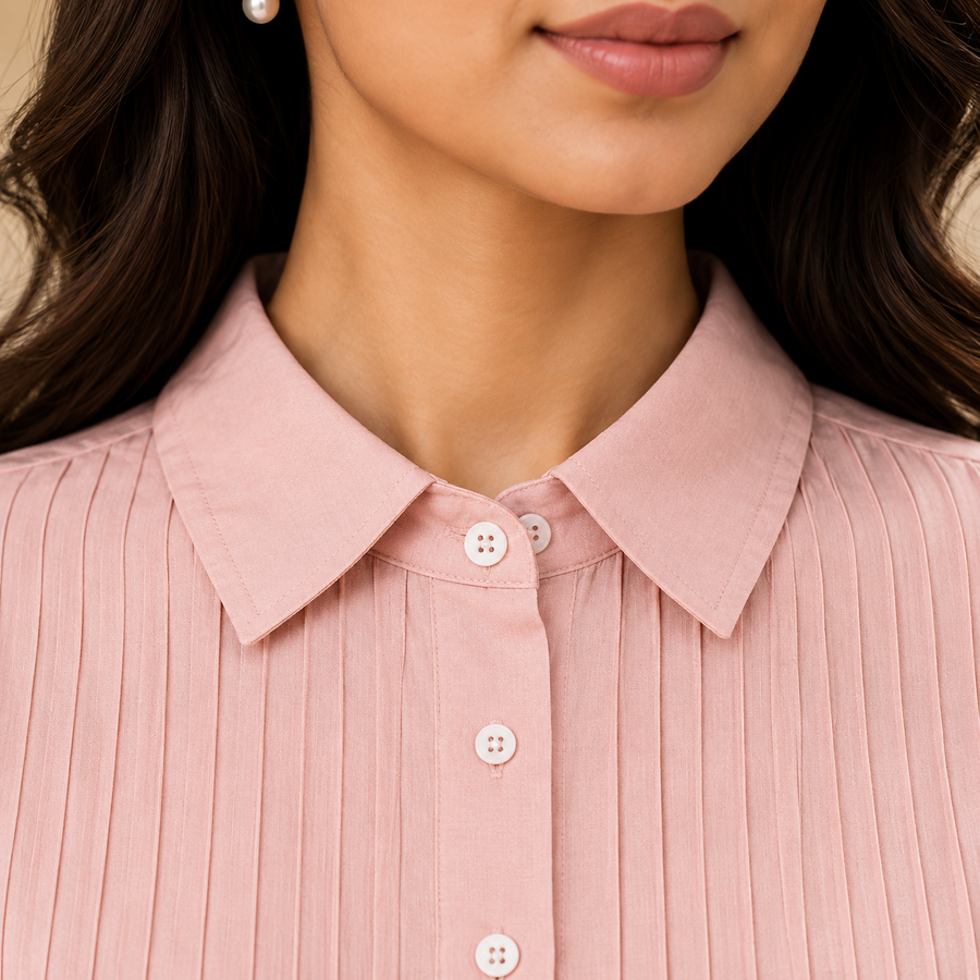 Blush Pleated Cotton Co-Ord Set - photo 5