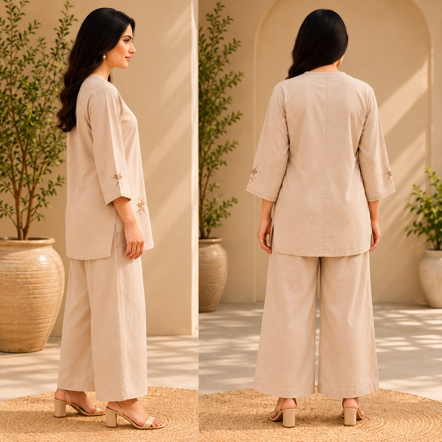 Embroidered V-Neck Co-Ord Set - photo 8
