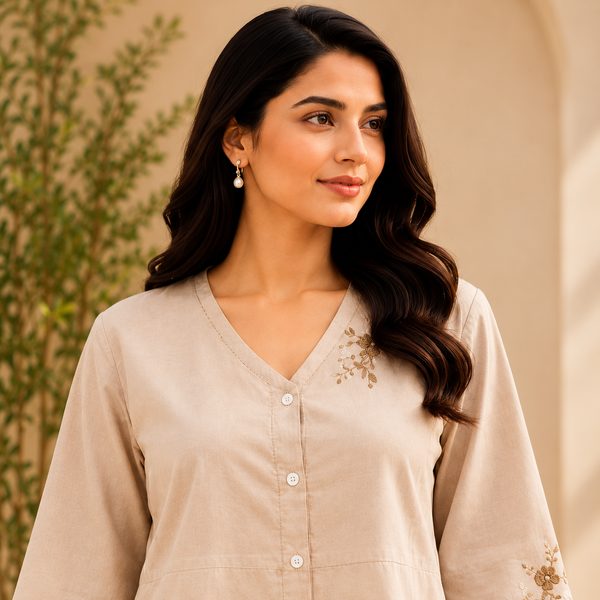 Embroidered V-Neck Co-Ord Set - photo 10