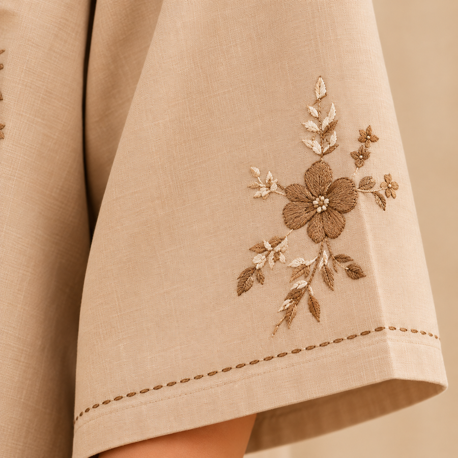 Embroidered V-Neck Co-Ord Set - photo 12