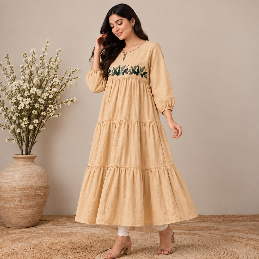 Meher Bloom Embroidered Tiered Maxi Dress - photo 3