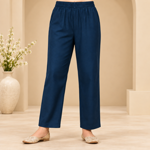 Navy Blue Printed Straight Kurta Set - photo 8