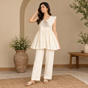 Ivory Aura Embellished Cotton Tunic - photo 3