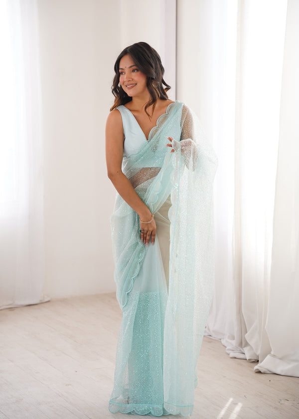 Heavy Soft Net Saree with Sequin - photo 6