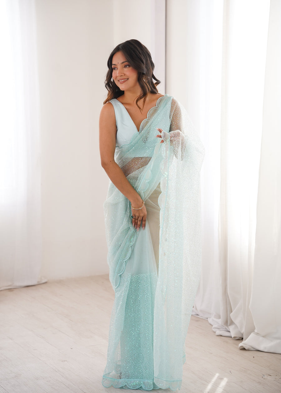 Heavy Soft Net Saree with Sequin - photo 6