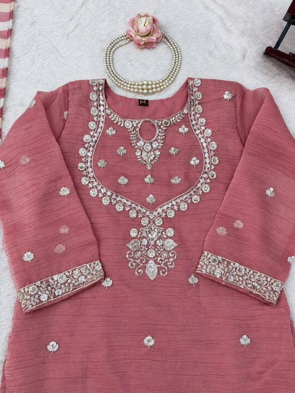Mauve Salsa Silk Sharara Suit Set - photo 6