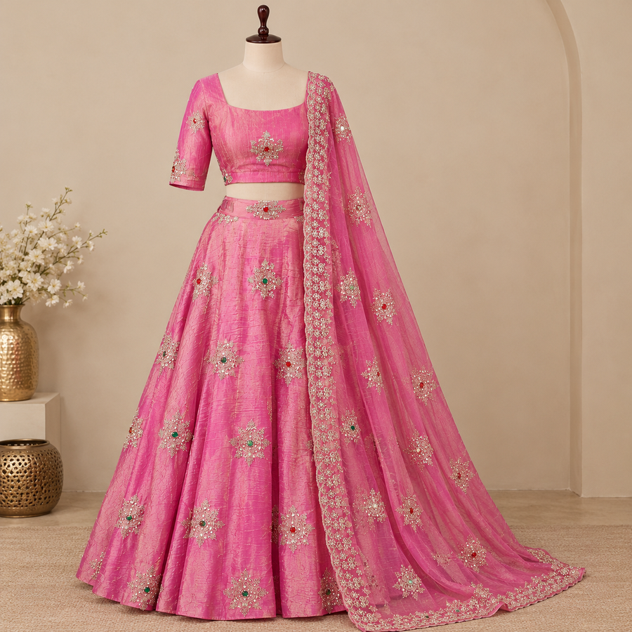 Salsa Silk Gown with Dupatta Set - photo 7