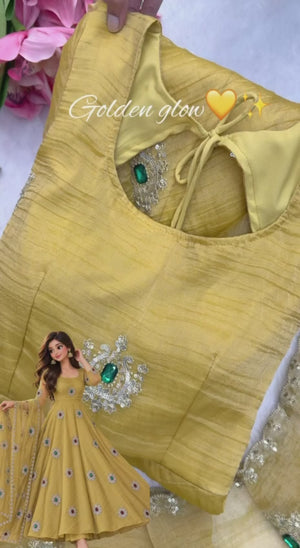 Designer Gown with Dupatta Set | Premium Salsa Silk Ethnic Wear